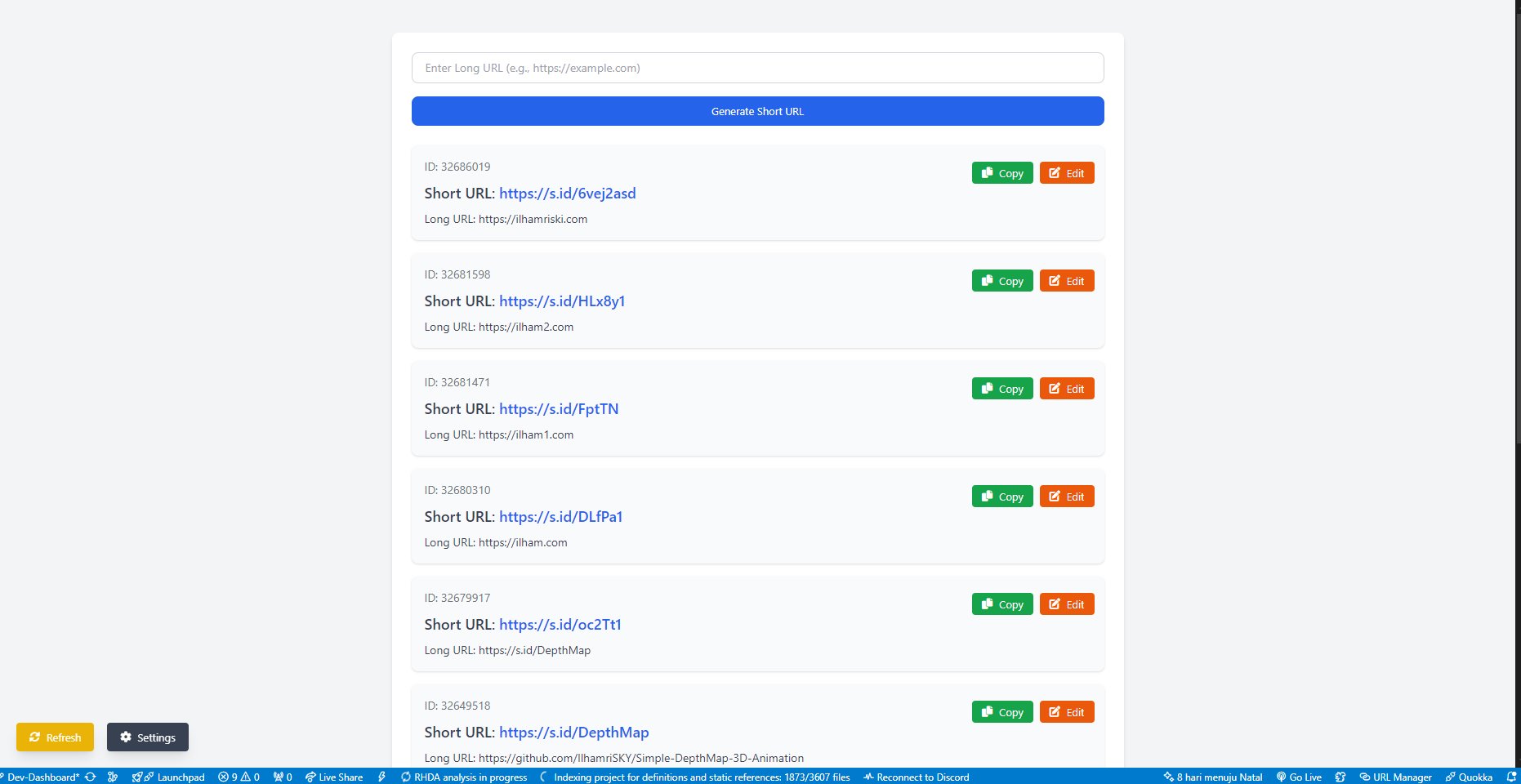 VS Code: S.ID Shortlink